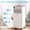 Portable 8000 BTU air conditioner in white with cooling, fan, dry, and sleep modes, ideal for apartments and offices.