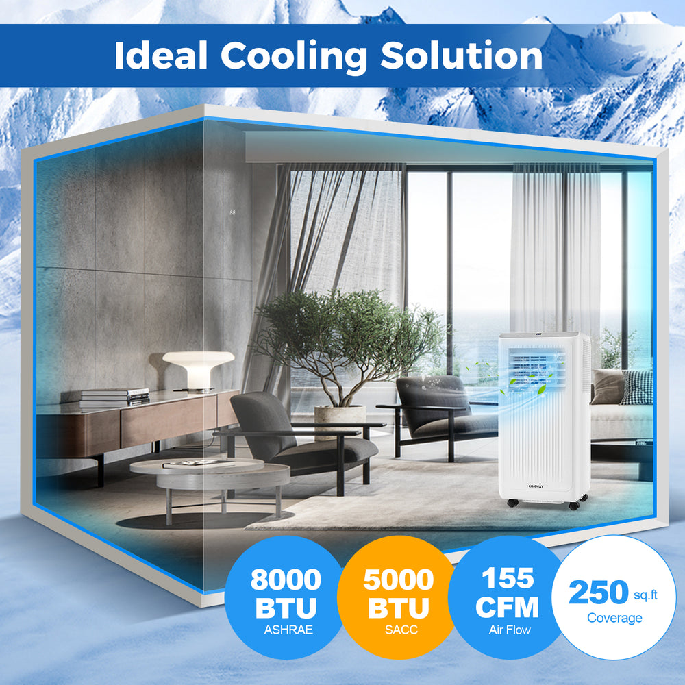 8000 BTU Portable Air Conditioner 3 in 1 AC Unit Fan and Dehumidifier - Gallery View 1 of 16