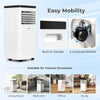 Portable 8000 BTU air conditioner with 4 wheels, digital control, and multifunctional design for year-round comfort.