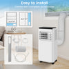 Portable 8000 BTU air conditioner with remote control, designed for spaces up to 250 sq.ft, featuring easy installation.