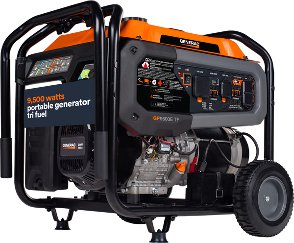Generac GP9500E TF 8063 9500W/12500W Generator Tri-Fuel Gas Propane Na ...