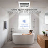Ceiling mount bathroom exhaust fan with 80 CFM airflow and 1.5 sones low noise, perfect for tranquil bath time.