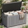 80 Gallon Outdoor Deck Box with Lockable Lid for Garden Tools Cushions-Gray - Gallery View 1 of 11