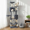 80 Inches Tall Cat Tree with 2 Large Condos and Dangling Toys-Dark Gray - Gallery View 1 of 10