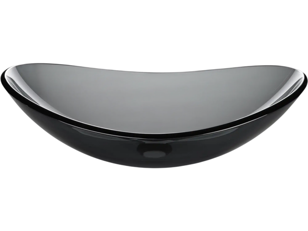 Yescom Oval Tempered Glass Bathroom Vanity Sink Grey 22x14" New
