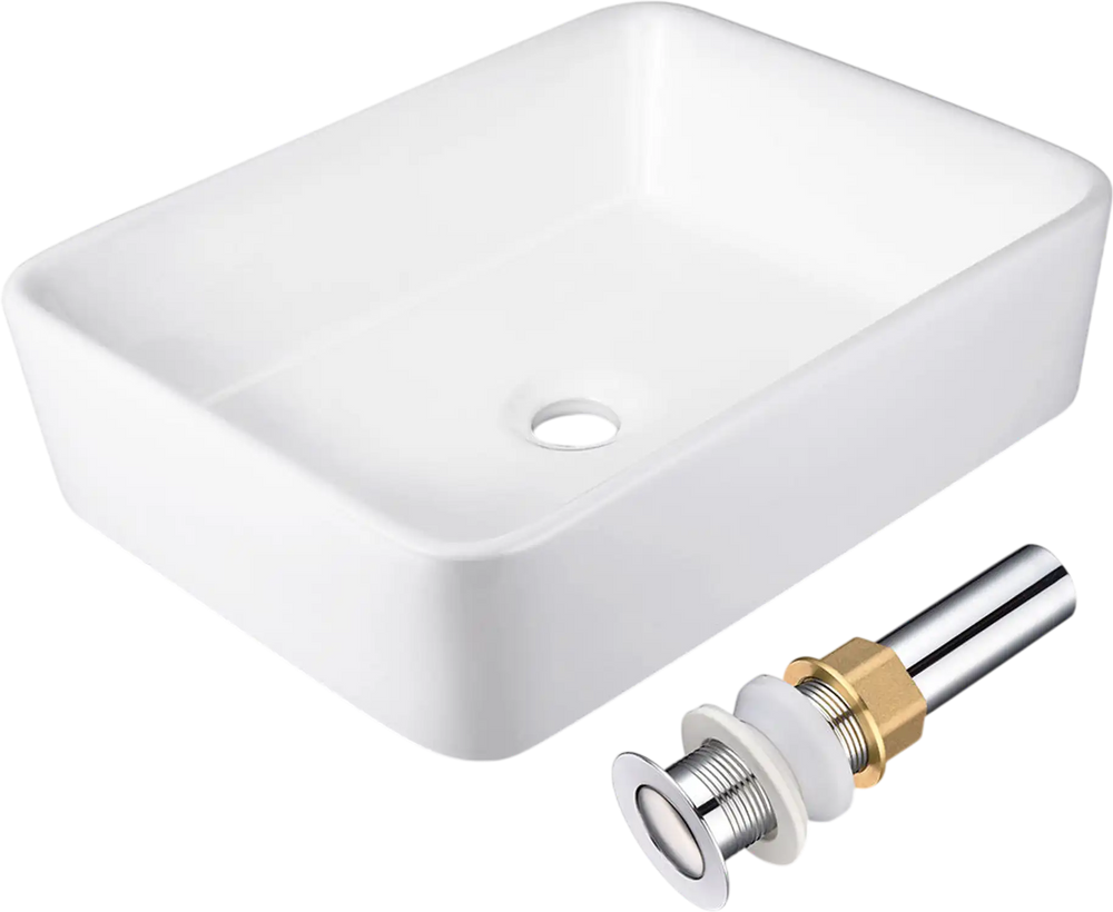 Yescom Rectangular Porcelain Bathroom Sink 19x16 White New