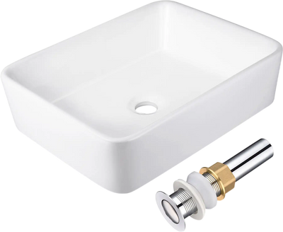 Yescom Rectangular Porcelain Bathroom Sink 19x16 White New