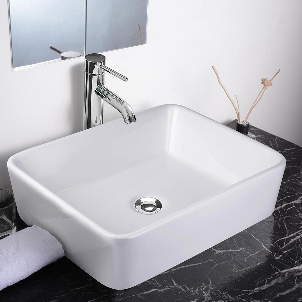 Yescom Rectangular Porcelain Bathroom Sink 19x16 White New