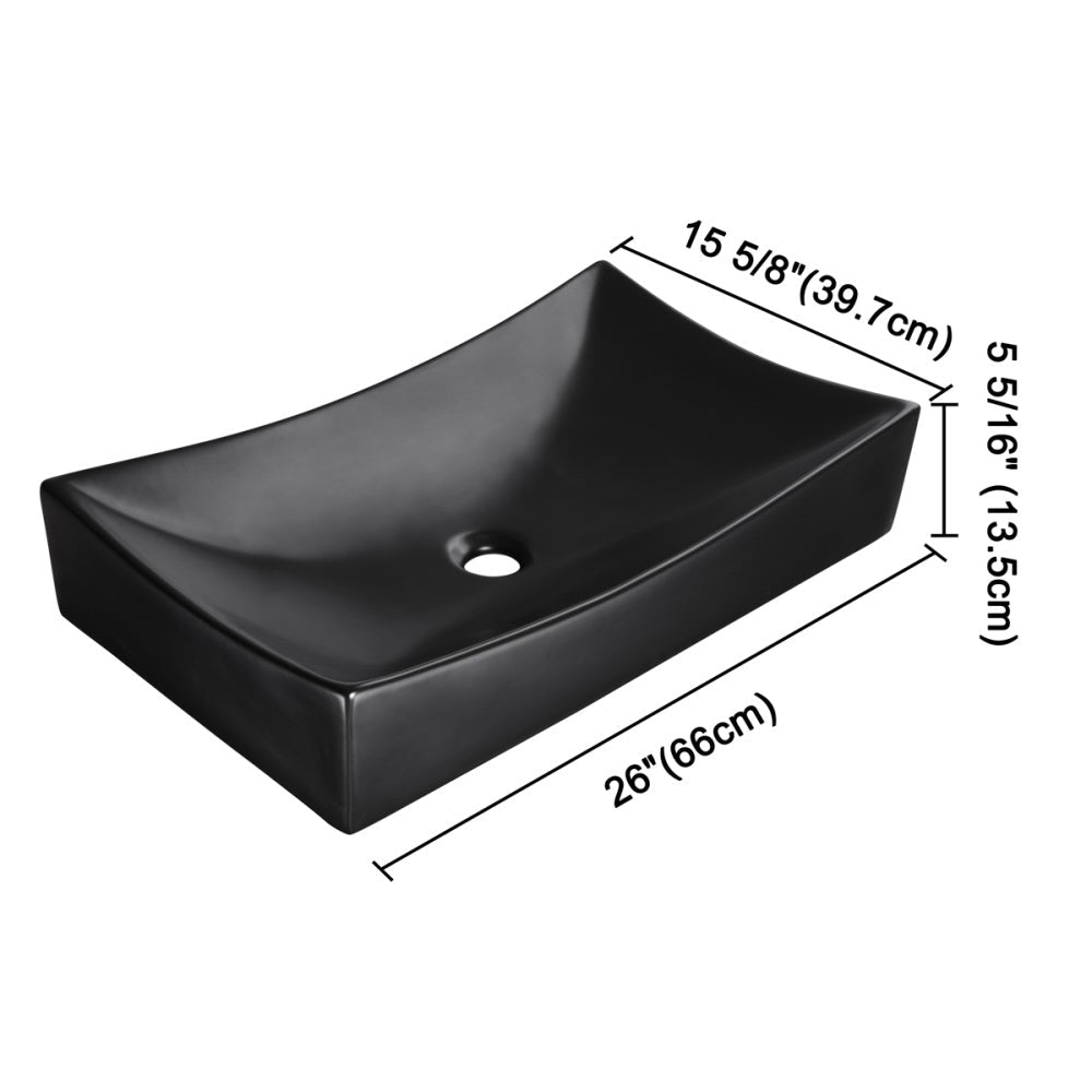 Yescom Rectangular Porcelain Bathroom Sink 26x16" w/ Drain New