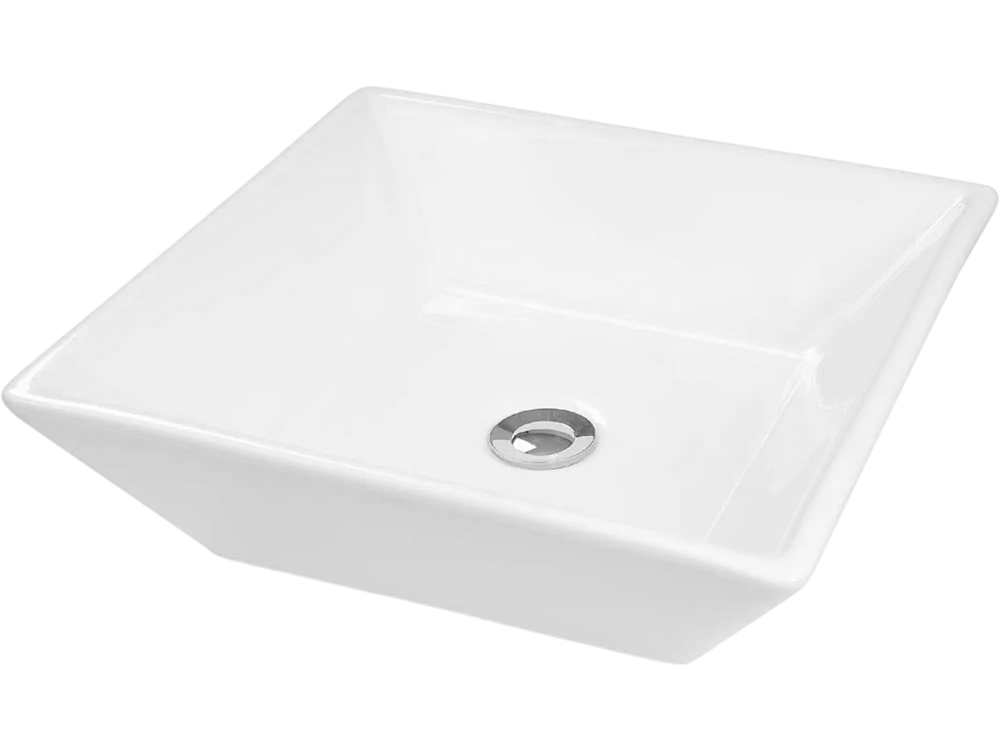 Yescom Bathroom Sink 16" Square Porcelain with Drain New