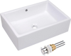 Yescom Rectangle Porcelain Bathroom Sink 20" with Overflow and Drain New