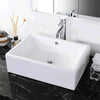 Yescom Rectangle Porcelain Bathroom Sink 20" with Overflow and Drain New