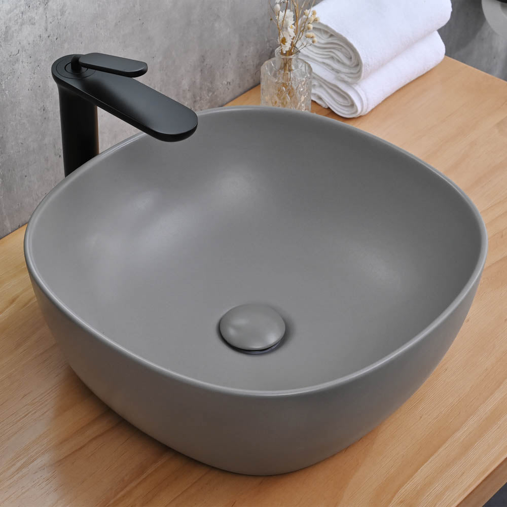 Yescom Above Counter Bathroom Sink Bowl 16" Gray New