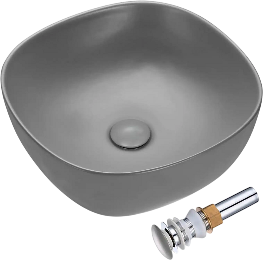 Yescom Above Counter Bathroom Sink Bowl 16" Gray New