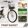Ecotric Lark E-Bike 36V 10AH 500W 20 MPH City Bike For Women with Basket and Rear Rack White NS-LAK26LCD-W New