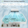 Window air conditioner with remote control, 10000 BTU, designed for efficient cooling in bedrooms and living rooms.