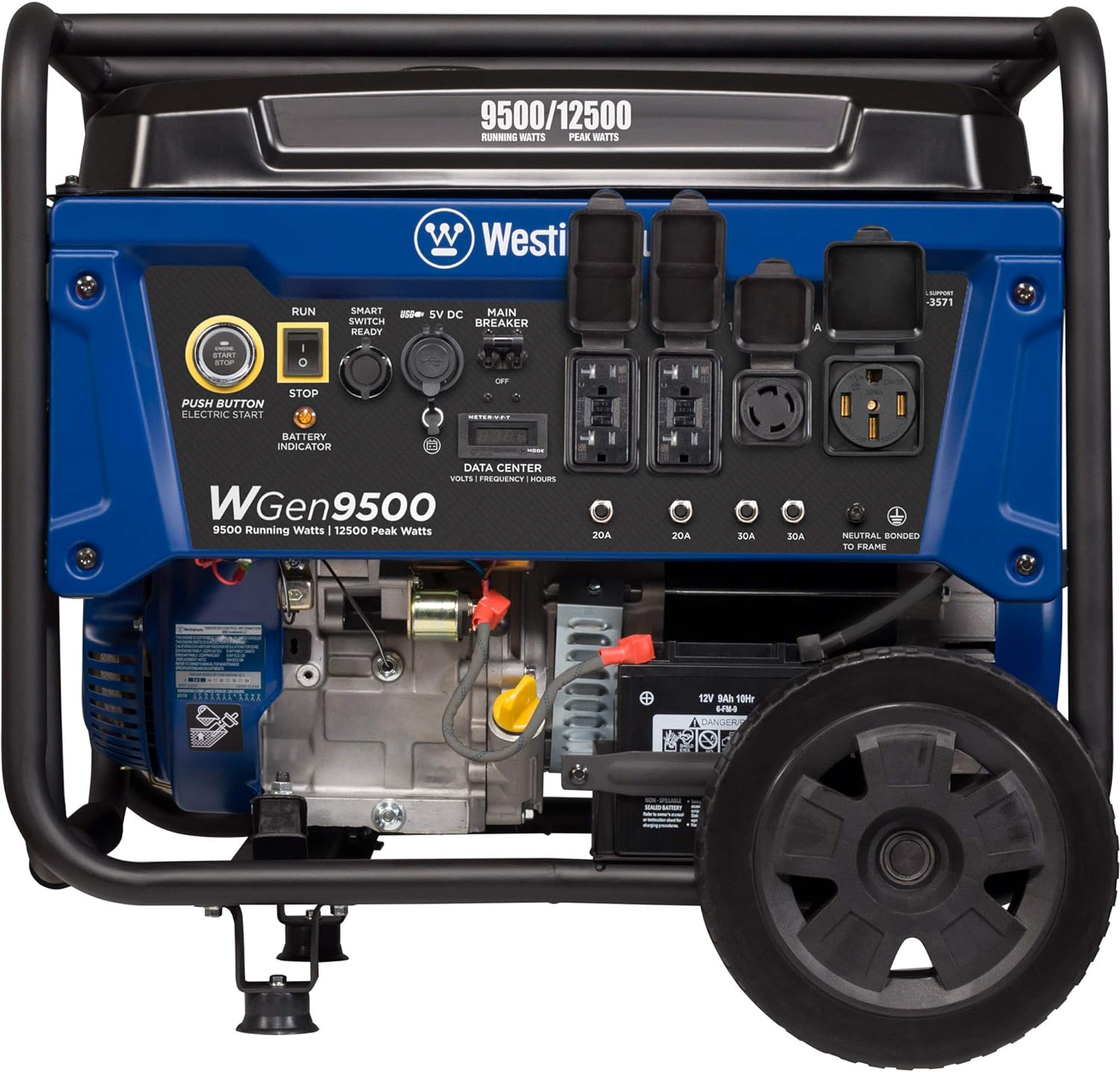 Westinghouse WGen9500 Generator 9500W/12500W 50 Amp Remote Start Gas New