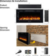 PuraFlame Alice Electric Fireplace 40" Recessed with Heater 1500W New