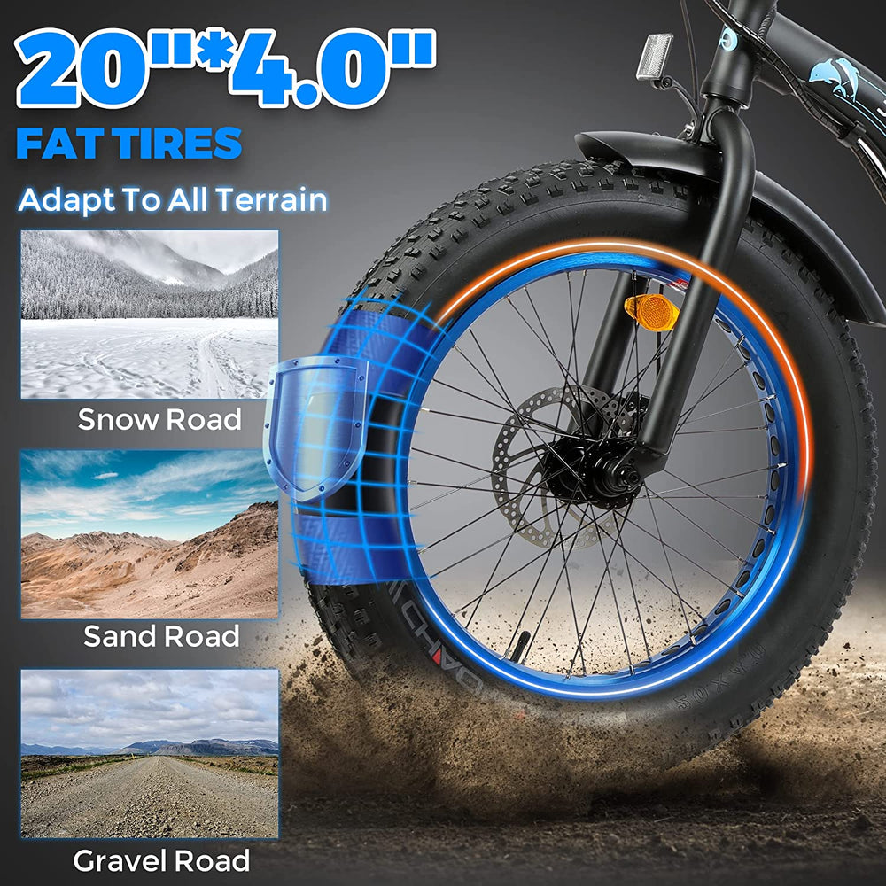 ecotric powerful fat tire electric bicycle Ecotric Dolphin E-Bike 36V 12.5AH 500W 21-23 MPH 20" Fat Tire Folding – FactoryPure