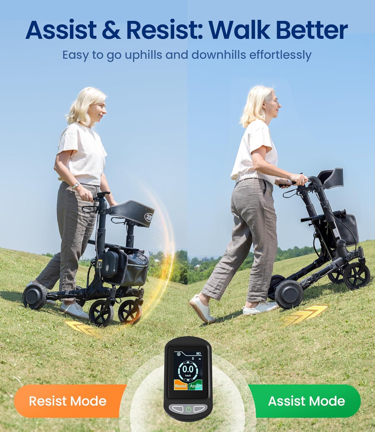 Vocic Z73 Electric Rollator Walker Folding 300 Lbs