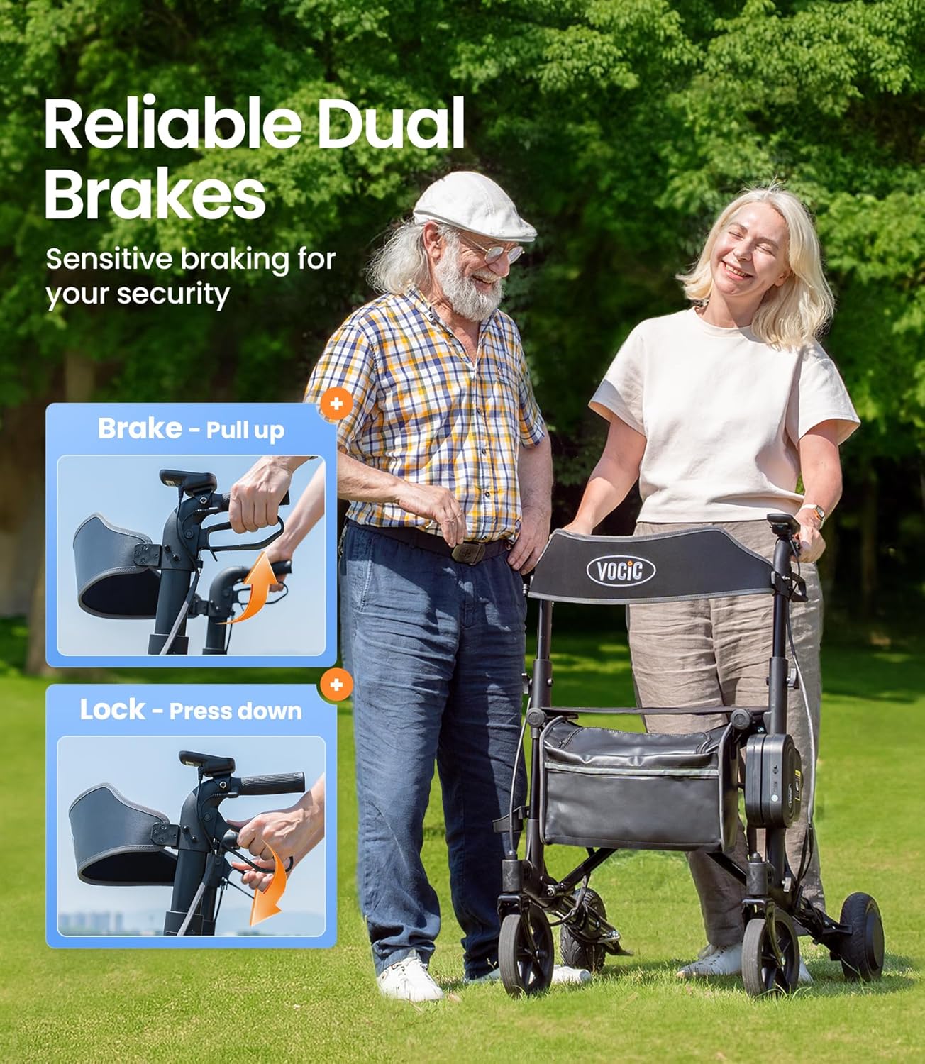 Vocic Z73 Electric Rollator Walker Folding 300 Lbs