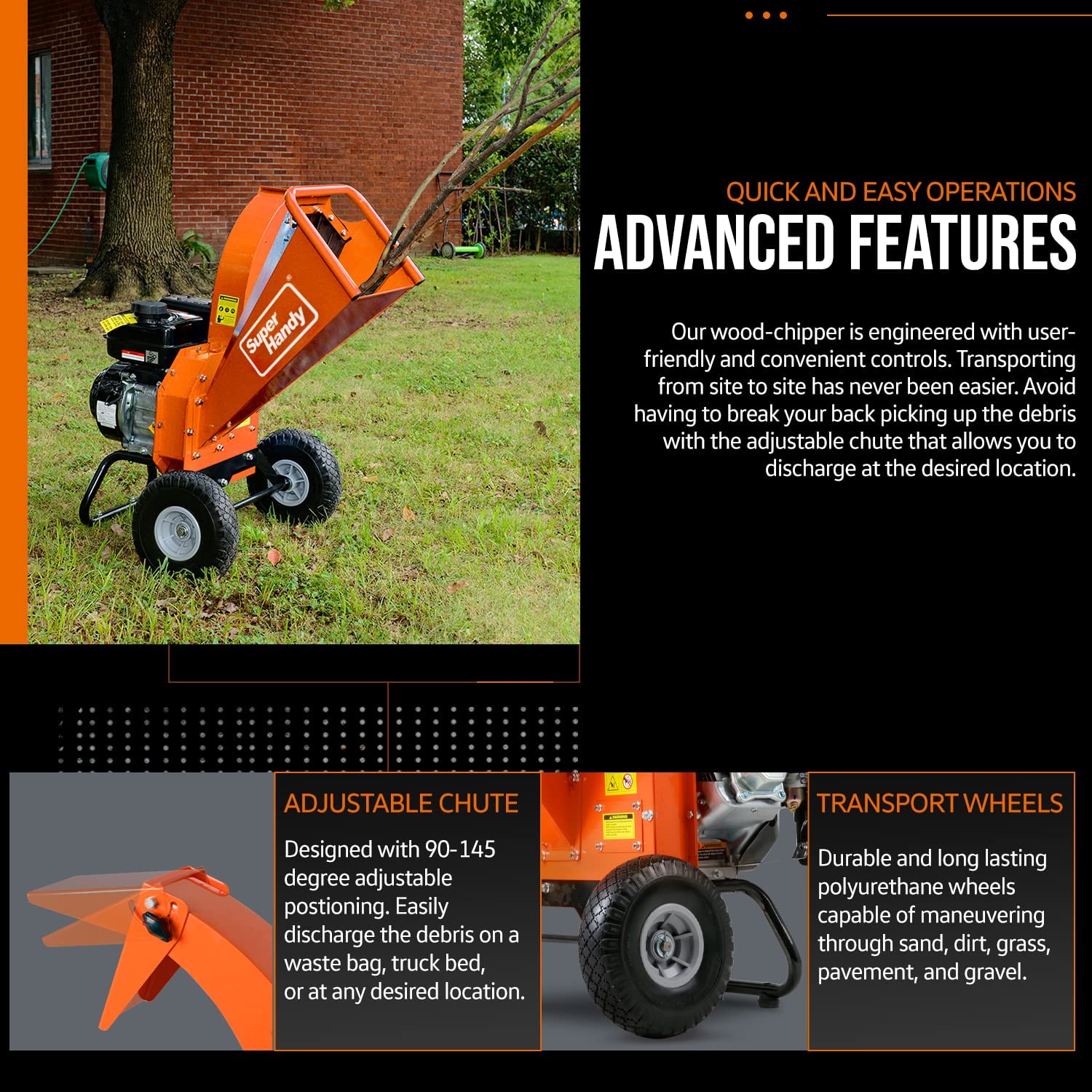 Super Handy GCAO006 Mini Wood Chipper Shredder Mulcher 3 Super Handy GCAO006 Mini Wood Chipper Shredder Mulcher 3