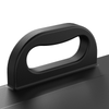 Close-up of the handle on the 81 Quart insulated food pan carrier, designed for easy transport and stability.