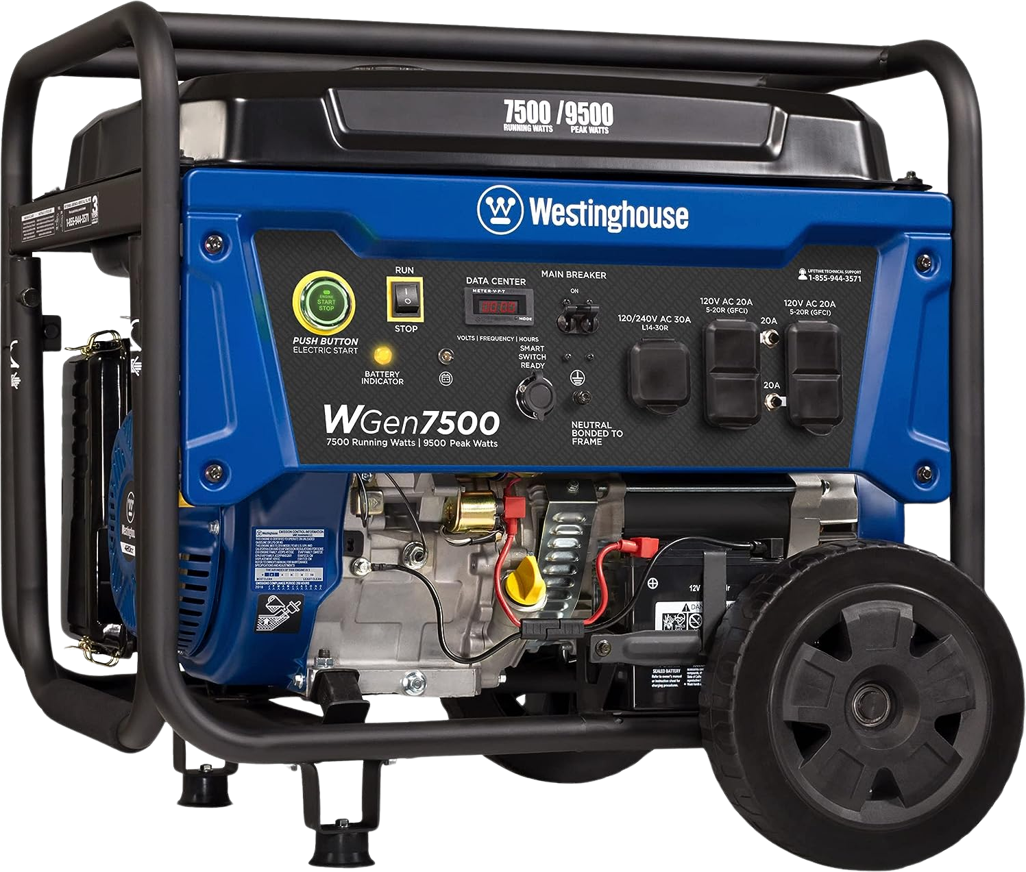 Westinghouse WGen7500 Generator 7500W/9500W 30 Amp Remote Start Gas New