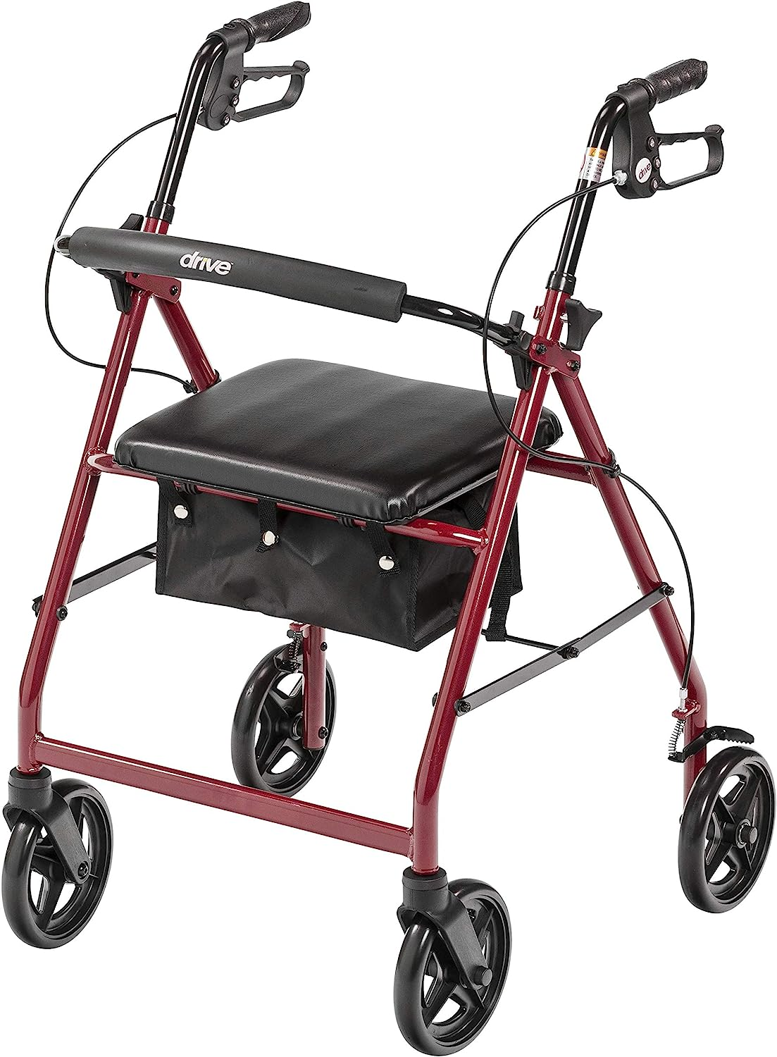 Drive Medical R728RD Aluminum Rollator Walker 4 Wheels 7.5" Casters Re