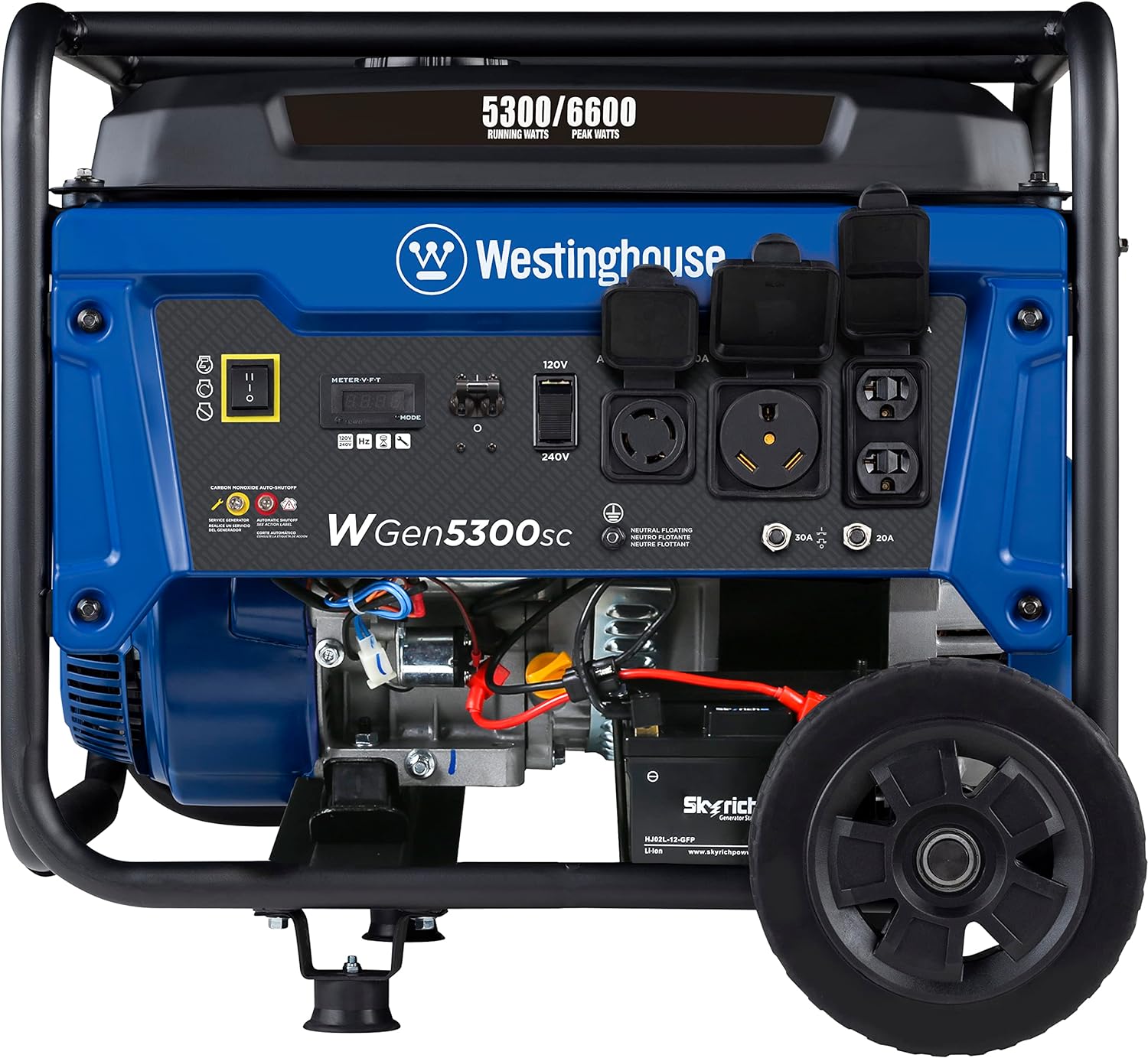 Westinghouse WGen5300sc Generator 5300W/6600W 30 Amp Electric Start Gas with CO Sensor New