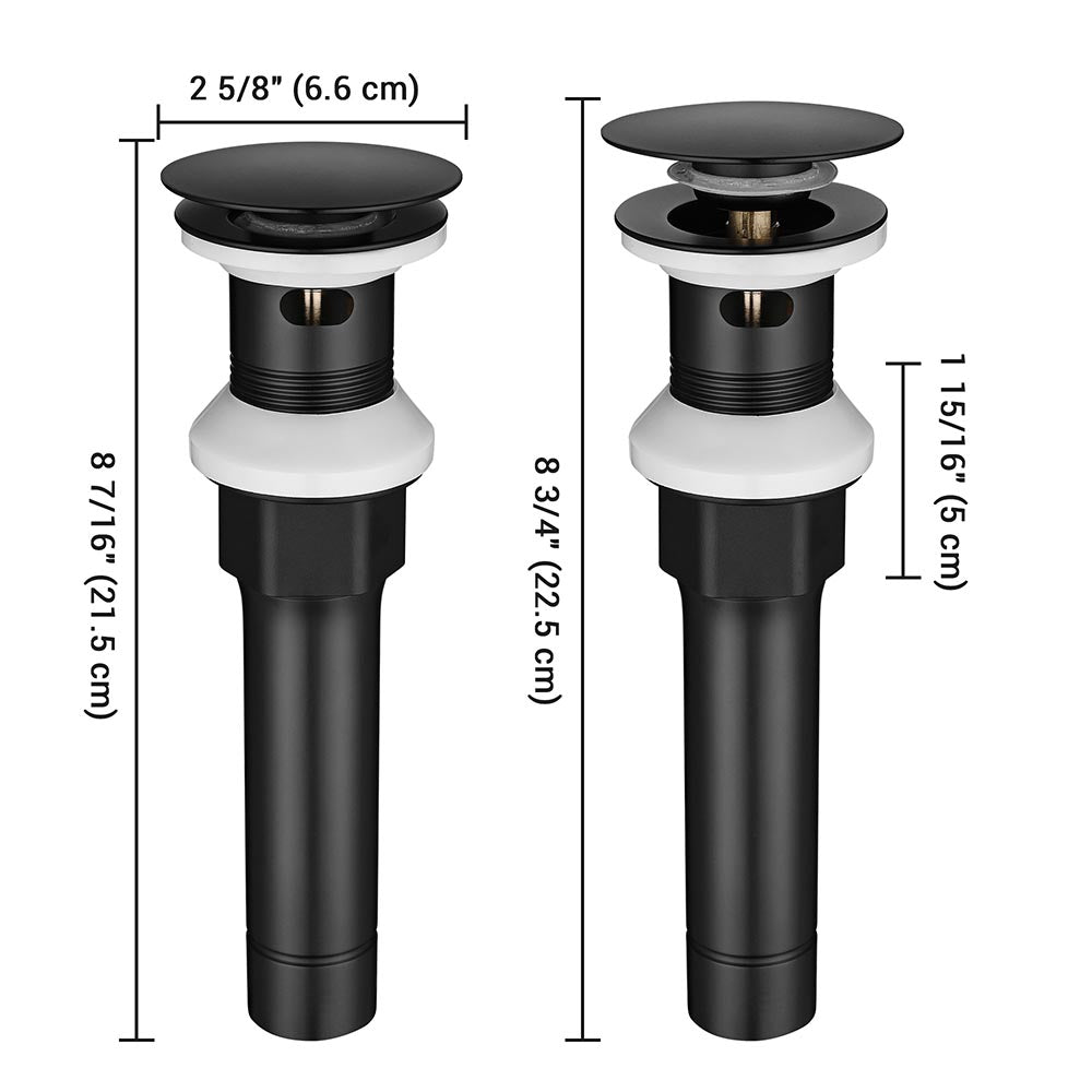Yescom Overflow Pop Up Sink Drain 1 5/8" Black New