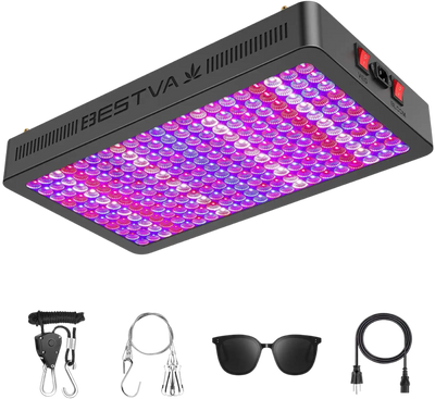 BESTVA 4000W Double Chips LED Grow Light Full Spectrum 12 Band Grown Lamp for Greenhouse Hydroponic Indoor Veg and Flower New