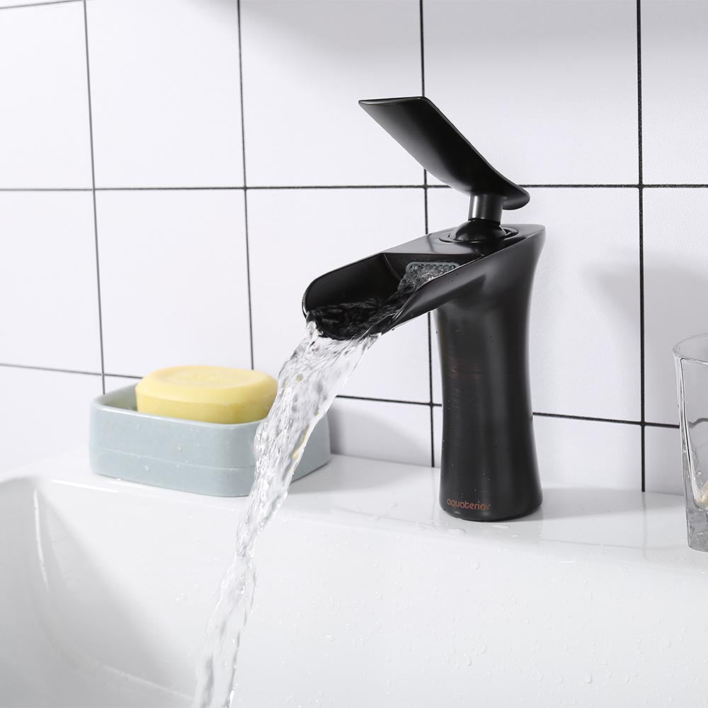 Yescom Waterfall Bathroom Sink Faucet 1-Handle Cold & Hot 6.5"H New