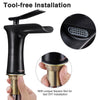 Yescom Waterfall Bathroom Sink Faucet 1-Handle Cold & Hot 6.5"H New