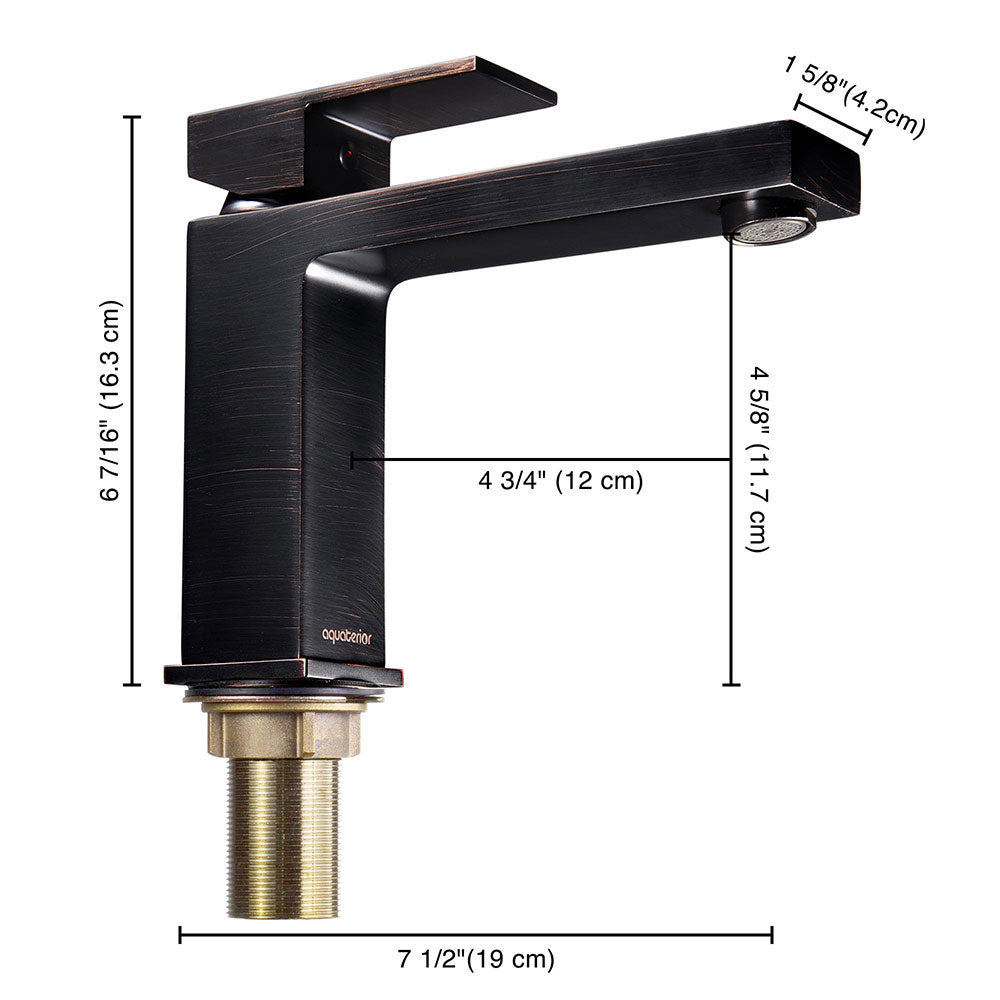Yescom Bathroom Sink Faucet Square 1-Handle Cold & Hot Brushed Nickel New