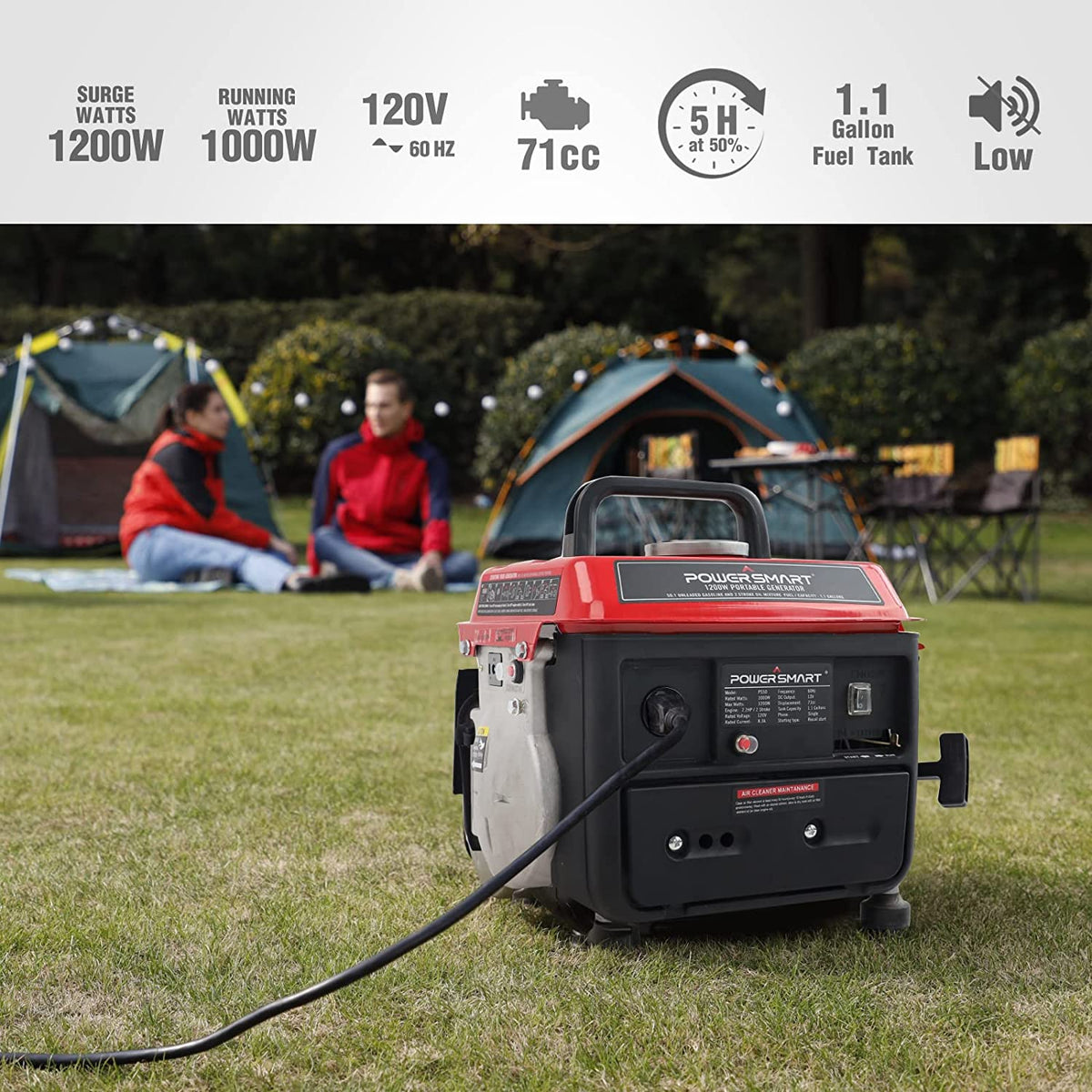 Powersmart PS50 Portable Generator 1000/1200W Gas 2 Stroke Recoil Star ...