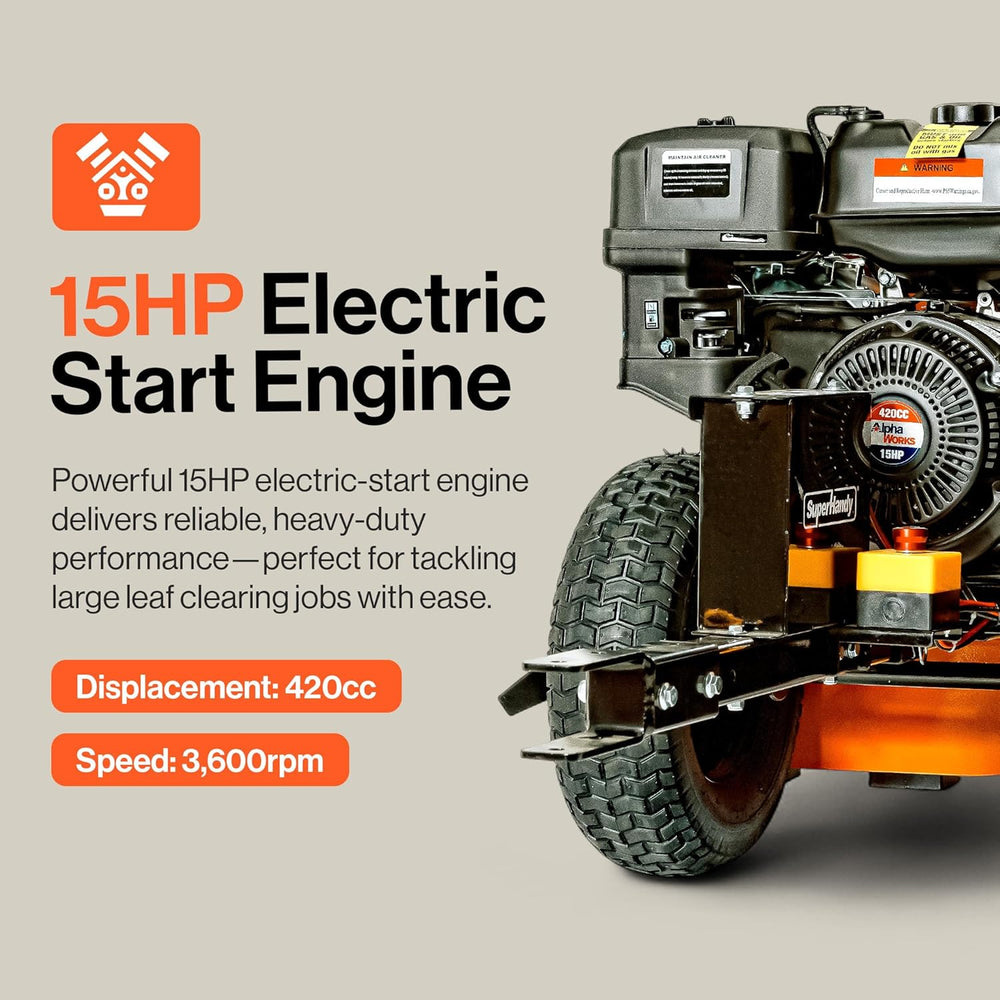 Super Handy GUO139 Tow-Behind Leaf Blower 3000 CFM Adjustable Airflow 15 HP Gas Electric Start New