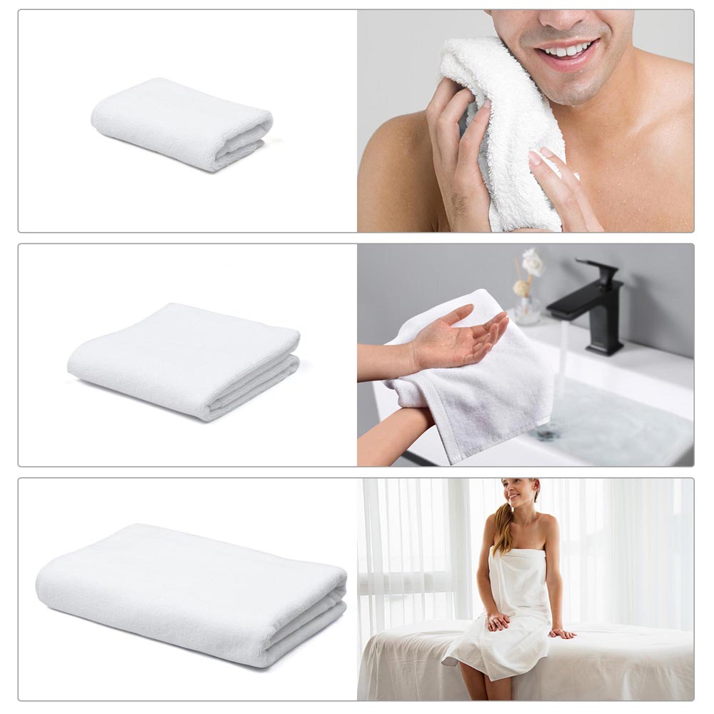 Yescom Bathtub Towel Set 3Pcs White New