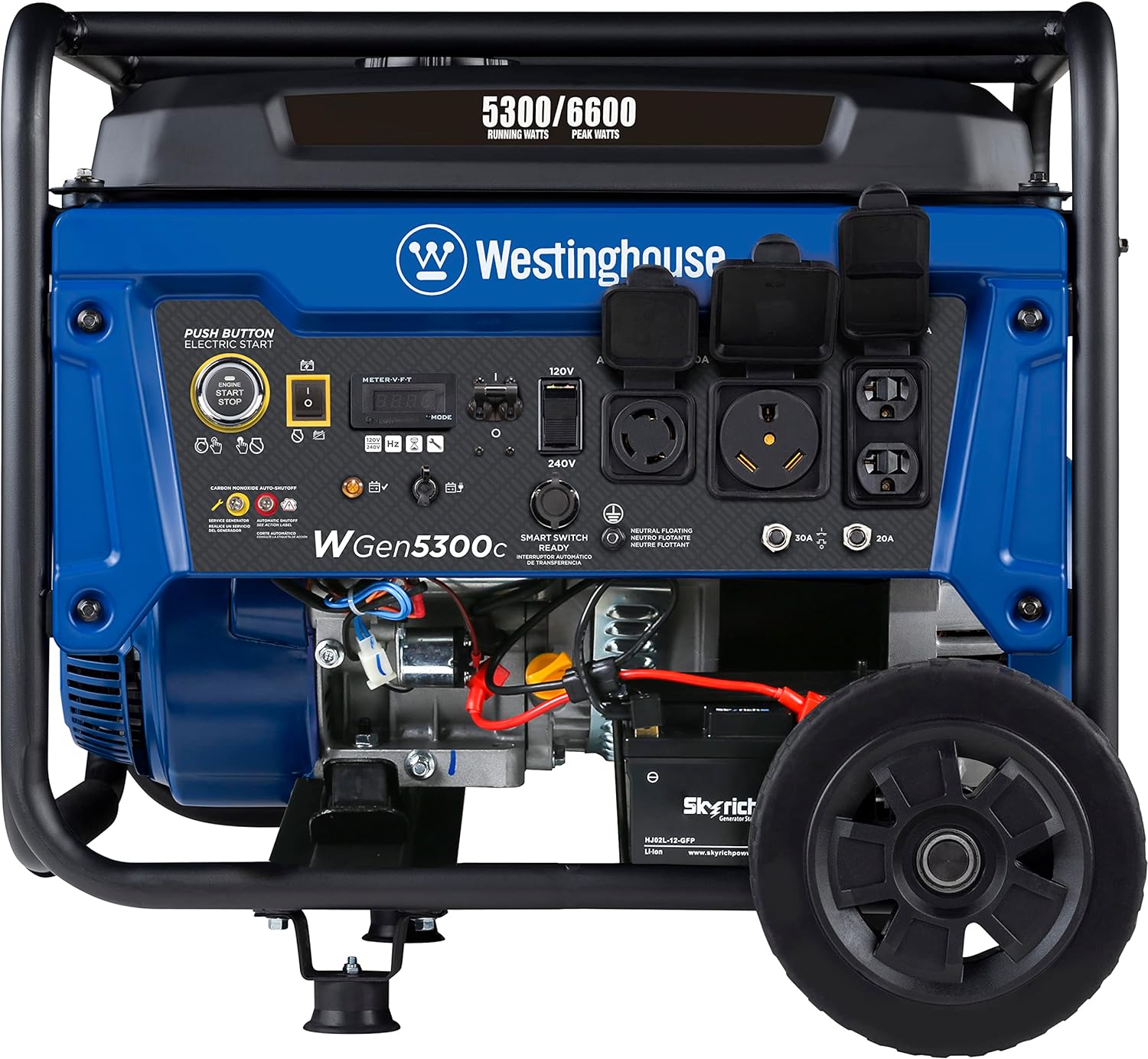 Westinghouse WGen5300c Generator 5300W/6600W 30 Amp Remote Start Gas with CO Sensor New