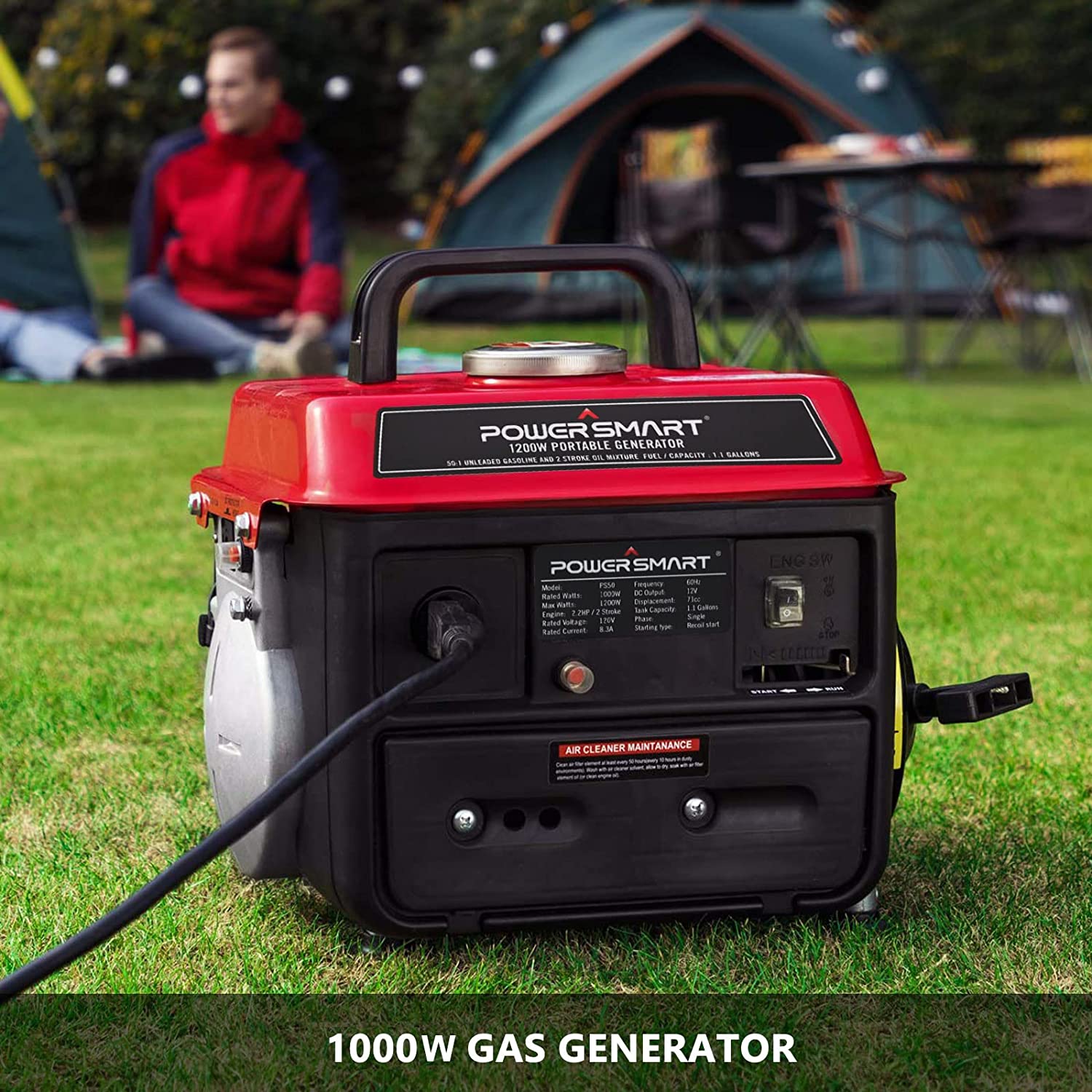 Powersmart PS50 Portable Generator 1000/1200W Gas 2 Stroke Recoil Start New
