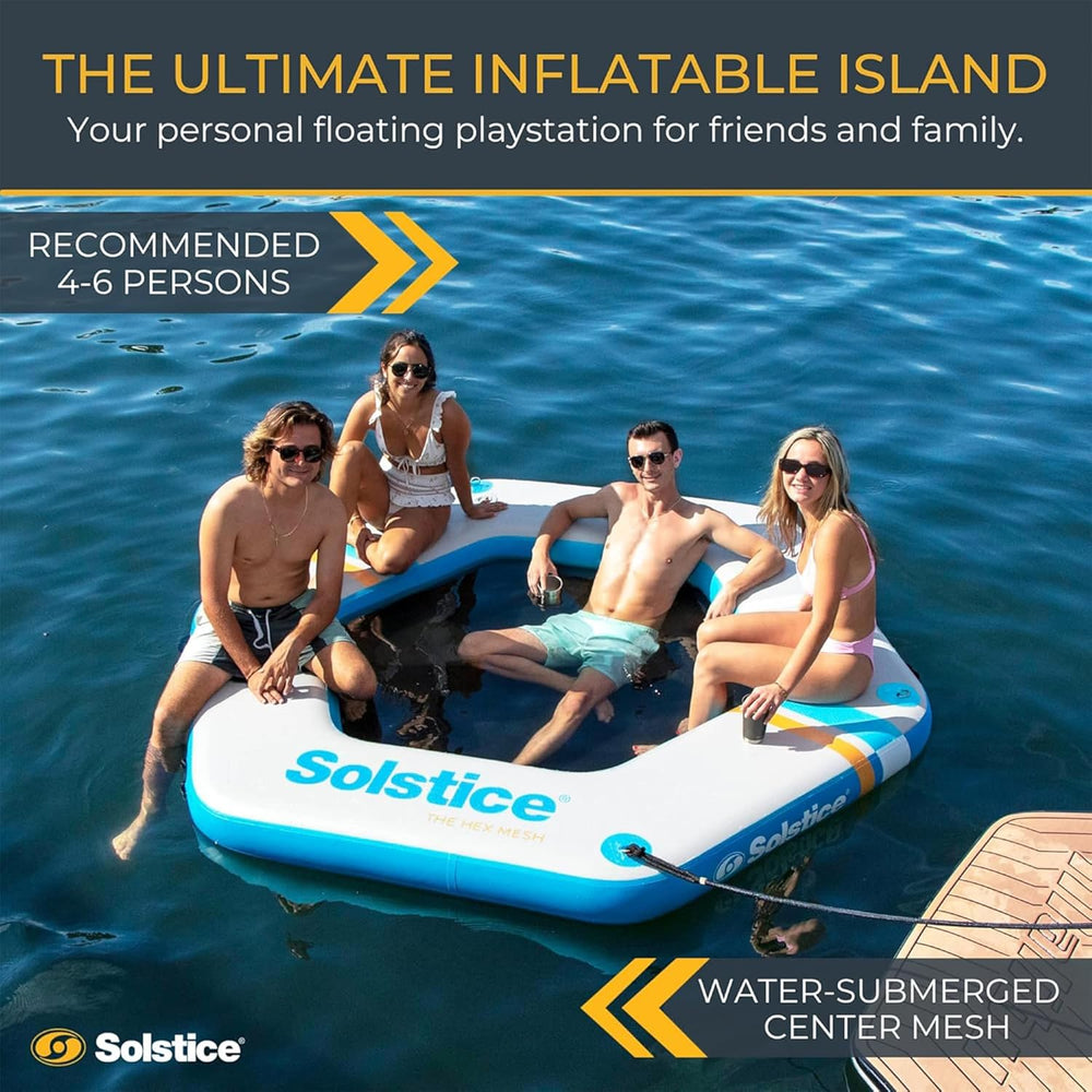 Swimline Solstice 38150 Inflatable Hex Mesh Dock 8'6" New