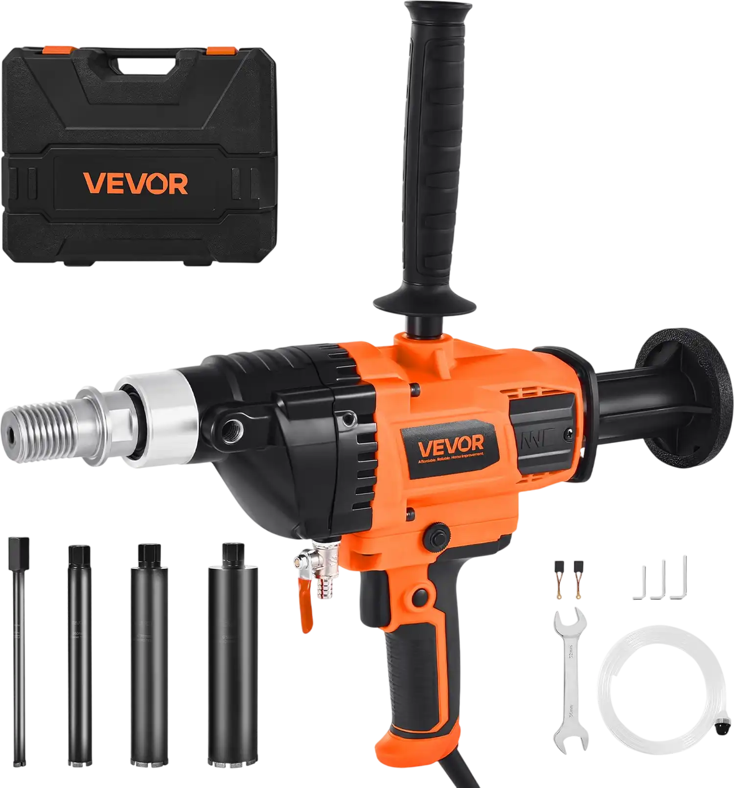 Vevor Diamond Core Drill 0.8-6.3 inch Diameter 0-1800 Variable Speed with 4 Drill Bits 2000W New