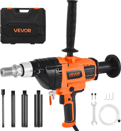 Vevor Diamond Core Drill 0.8-6.3 inch Diameter 0-1800 Variable Speed with 4 Drill Bits 2000W New