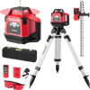 Vevor Rotary Laser Level Kit 1,650 ft. 360-Degree Self-Leveling with Heavy-Duty Tripod Remote Control New