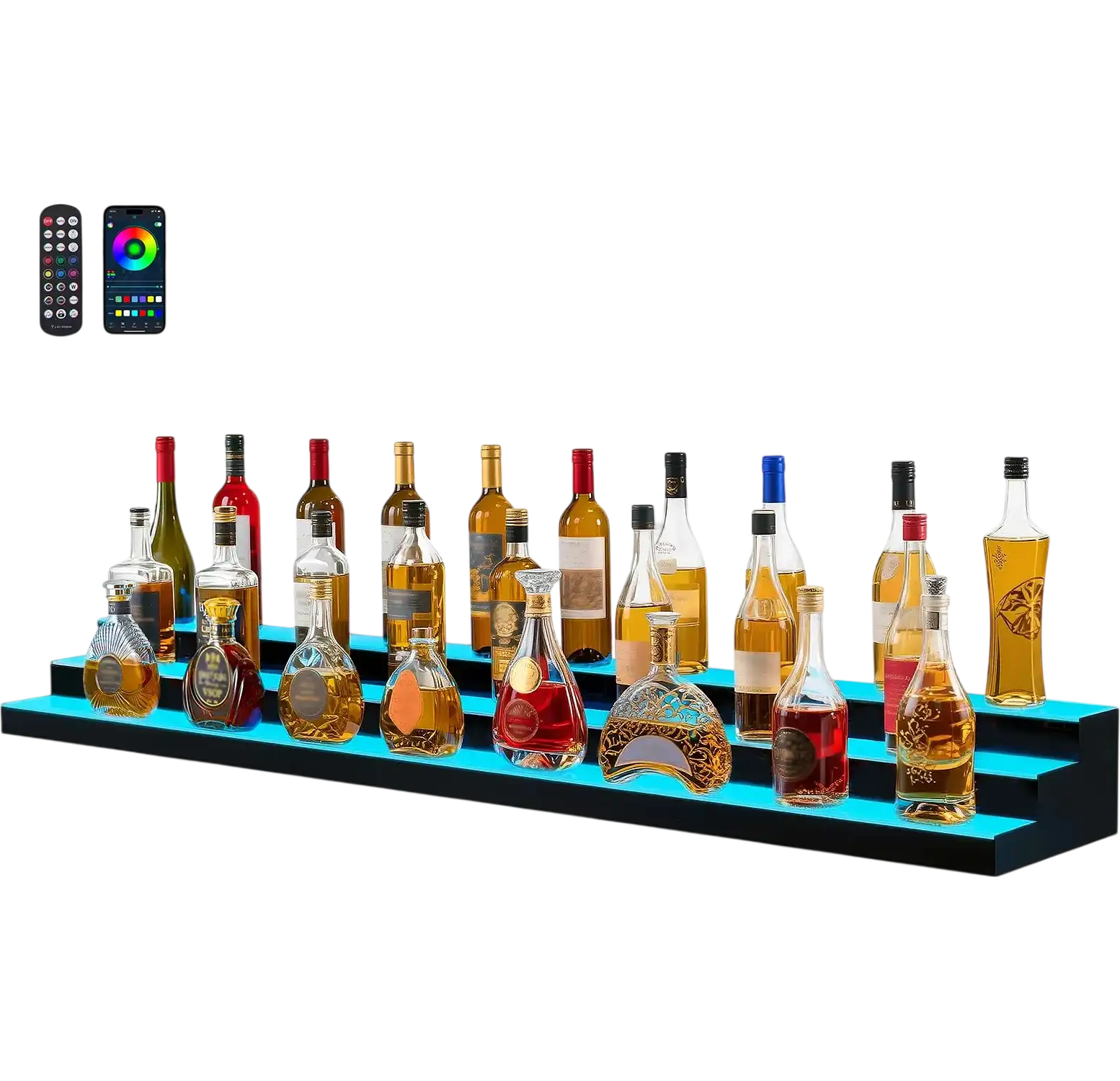 Vevor Lighted Bottle Display 3-Tier 70