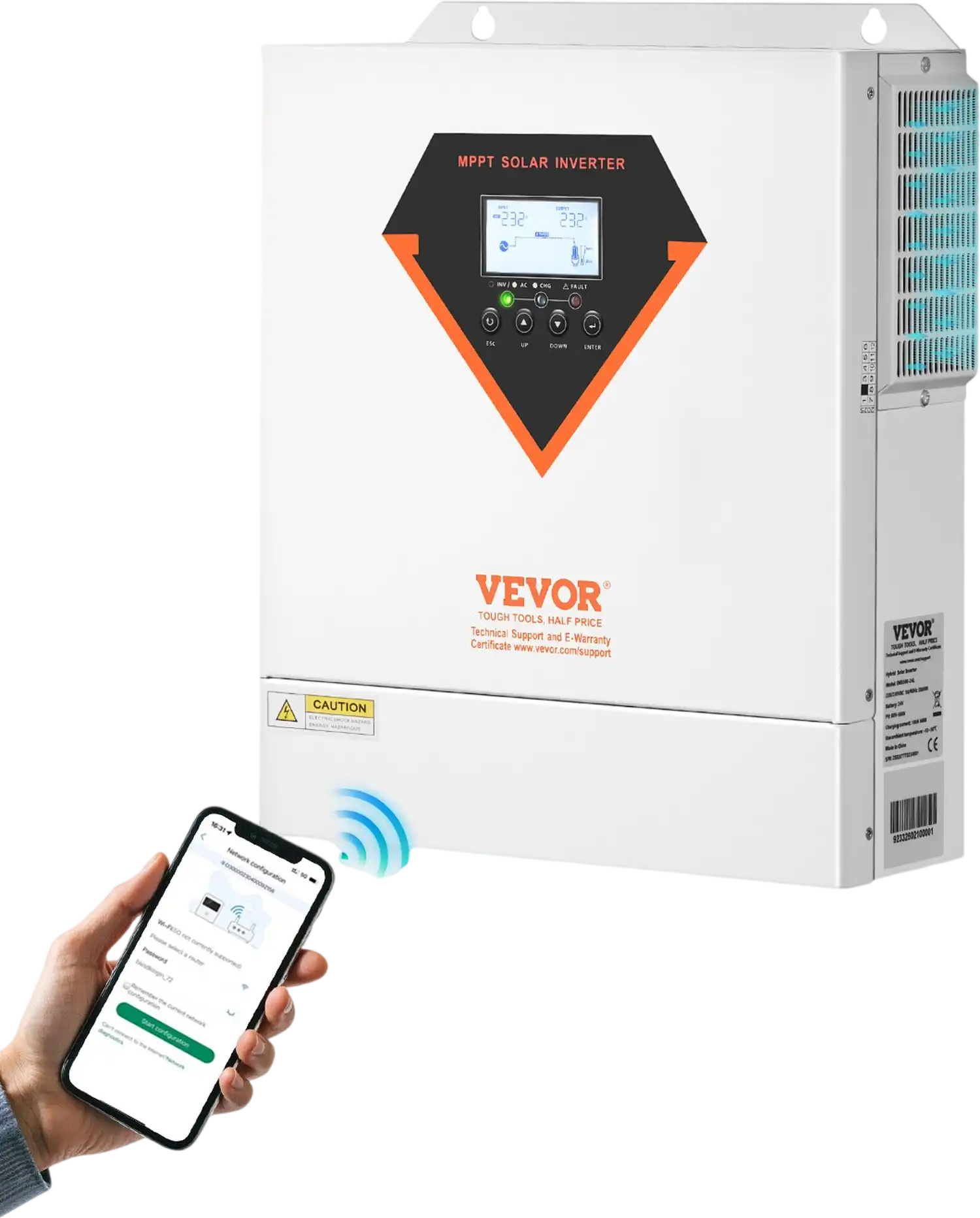 Vevor Hybrid Solar Inverter 3500W 1 Phase 24V DC to 220/230V AC with MPPT Solar Controller New