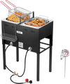 Vevor Deep Fryer 16 Qt. Dual Tanks Propane with 3 Baskets Thermometer 50,000 BTU New