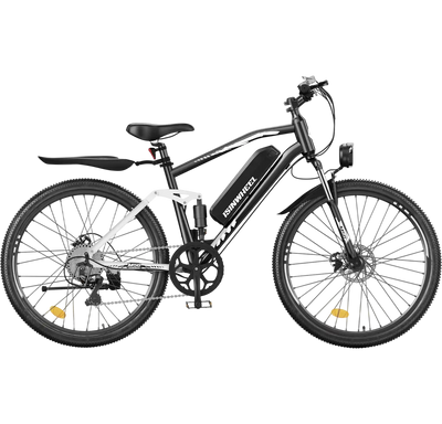 isinwheel M50 Electric Mountain Bike 750W 20 MPH 60 Mile Range 36V New  Black & White