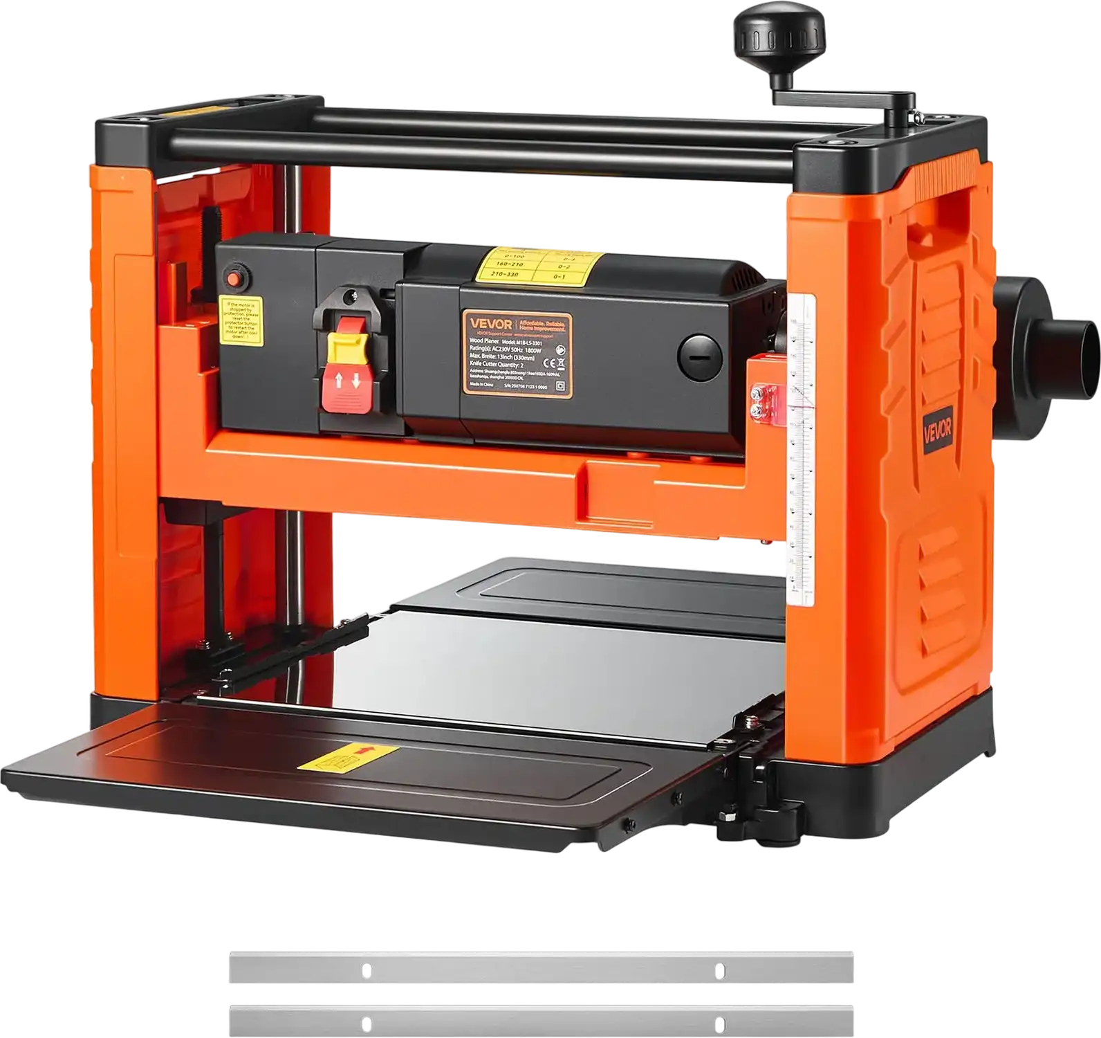 Vevor Thickness Planer Two-Blade 13 in. Width Dual Rollers Single Speed 23,500 RPM 1800W New