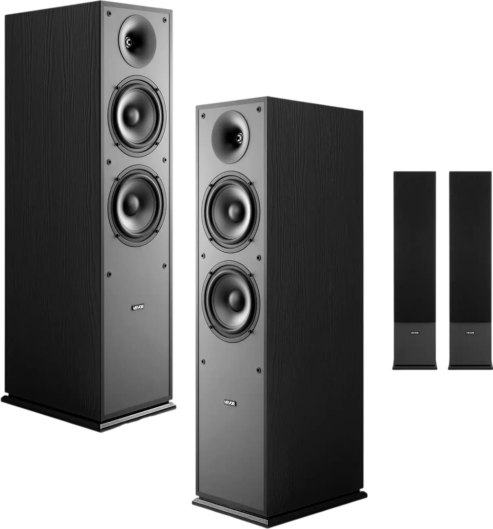 Vevor Floor-Standing Tower Speakers with 1" Tweeter Dual 6.5" Woofers 400W New